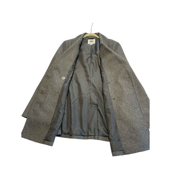 Old Navy PeaCoat Womens Lg Gray Double Breast Wool Blend Front Pockets Preowned - Picture 7 of 12